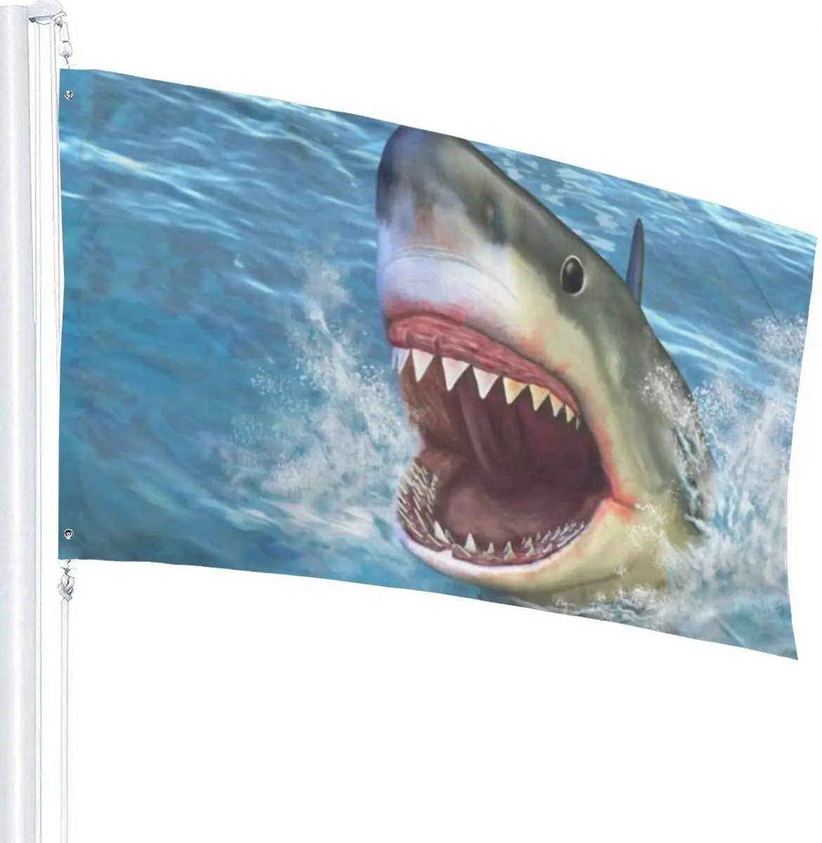 

Акула прыгает из воды флаг 3x5 футов, Сад Двор дом флаги приветствие баннер, Крытый Открытый вечерние ринка домашний декор