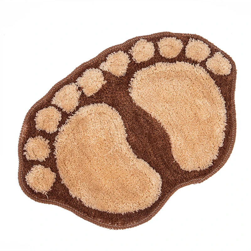 

1Pc Footprint bathroom mats, non-slip rugs, toilet toilet bath mats, microfiber mini mat printed rugs for home use 40x60cm