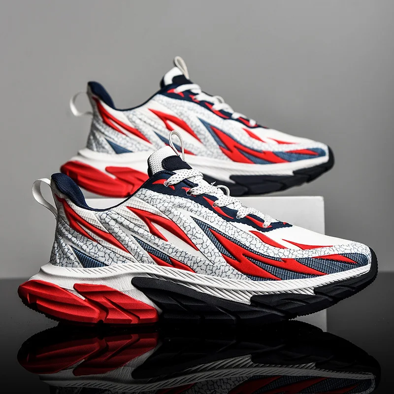

Colorful Sneakers for Men 2022 Trendy Shoes Color Matching Breathable Non-slip Increase Fashion Running Shoes Mens Wholesale