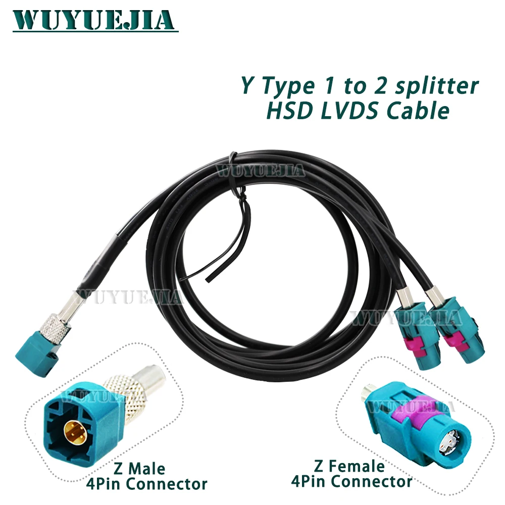 

Кабель HSD LVDS, 4-контактный сердечник Z «папа»-«мама» с двойным разъемом Z, провод для видеолинии типа Y, разветвитель от 1 до 2 для автомобильной ...