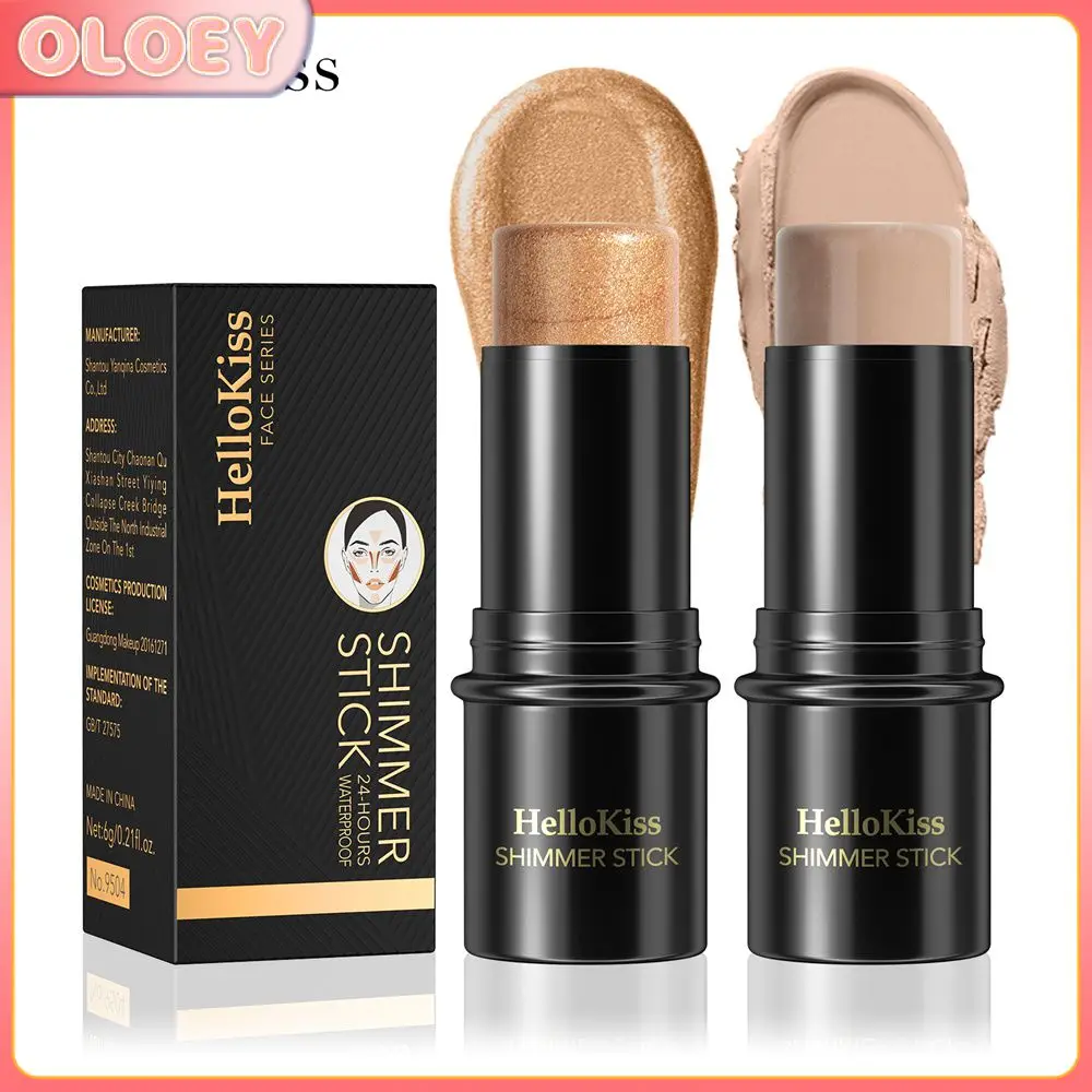 

1pc Creamy Texture Highlighter Bronzers Face Shimmer Glitter High Gloss Shadow Stick Face Contour Stick Cosmetics 10 Color