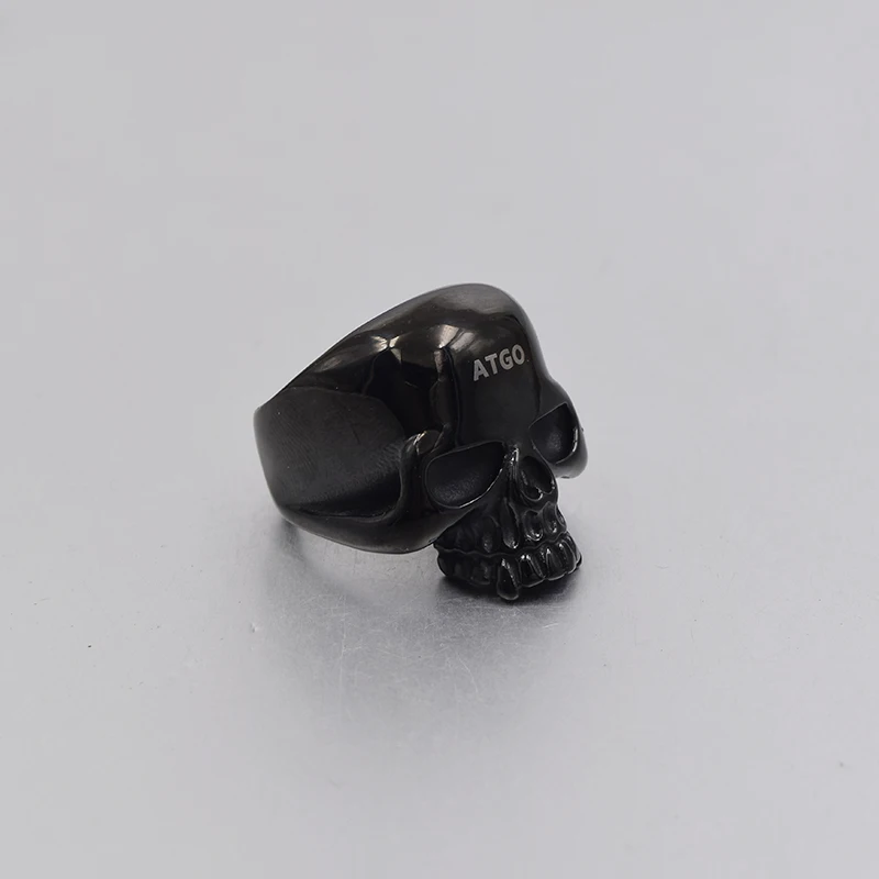 Черные кольца из нержавеющей стали ATGO, кольцо в стиле хоп-хоп для мужчин, подарок BR424