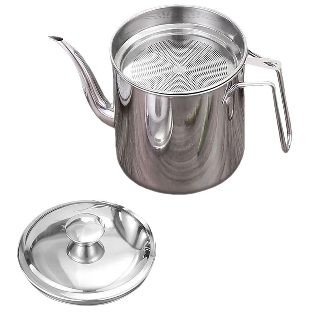 

Oil Container Grease Pot Bacon Strainer Gravy Separator Steel Stainless Kitchen Dispenser Jug Cup Skimmer Filter Pourer Storage