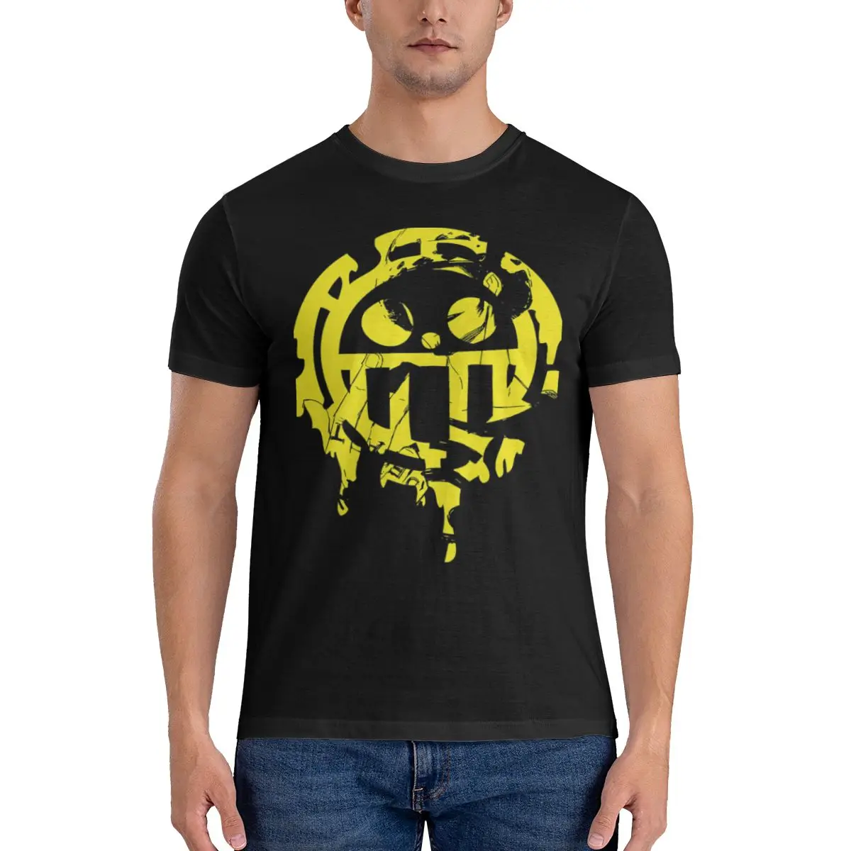 Футболка мужская из чистого хлопка с коротким рукавом и круглым вырезом