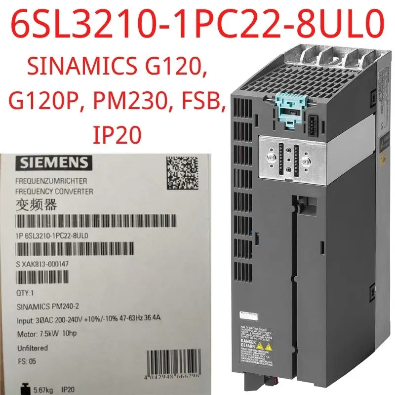 

6SL3210-1PC22-8UL0 Brand New SINAMICS POWER MODULE PM240-2 WITHOUT FILTER WITH BUILT IN BRAKING CHOPPER 3AC200-240V