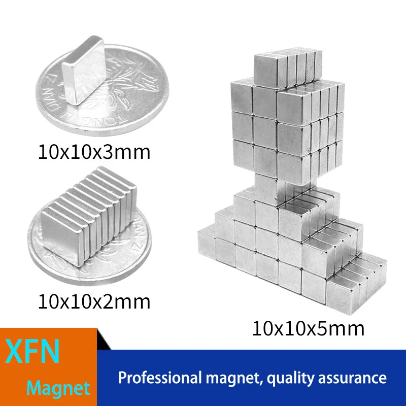 

10x10x3 Neodymium Block Rectangular Magnets Super Strong Permanent Square Magnet Cube Imanes Magnetic Strip 10x10x2/3/4/5mm