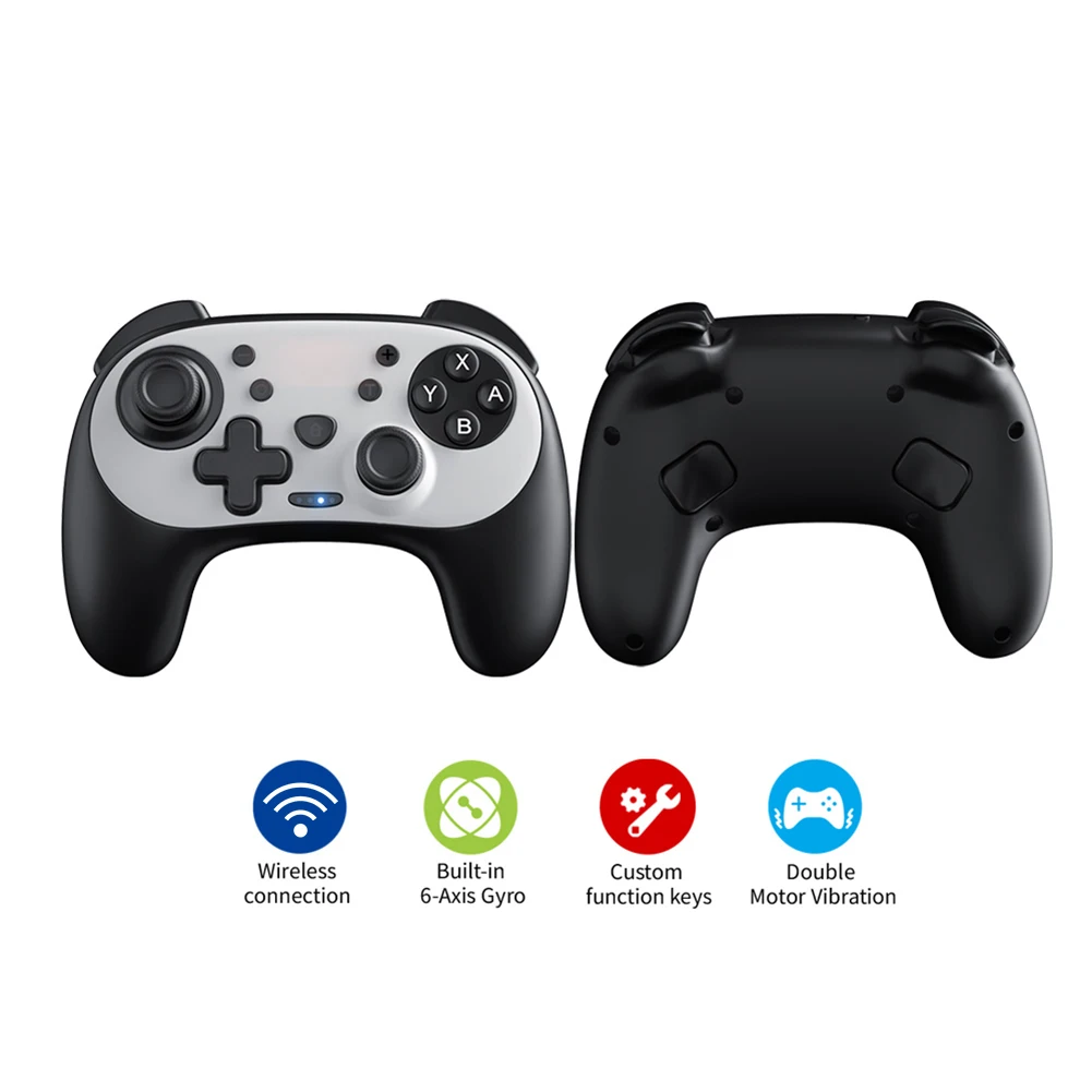 

Wireless Bluetooth Game Controllers with Storage Bag 6-Axis Gyro Turbo Vibration Gamepad Joystick for NS Switch Pro Switch OLED