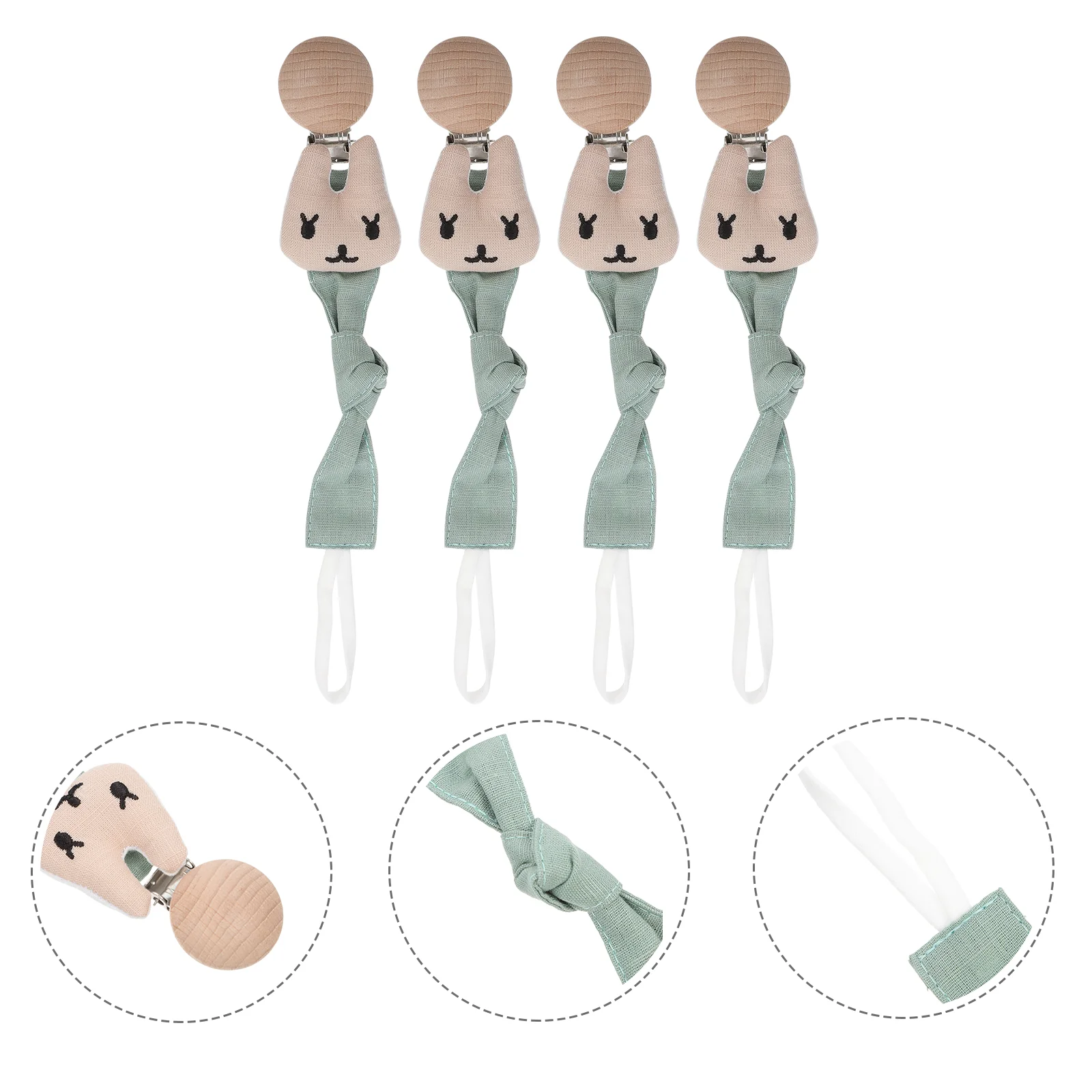 

4pcs Baby Pacifier Chain Newborn Baby Soother Pacifier Holder Clip Teether Clip