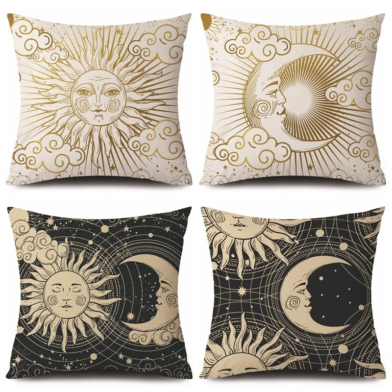 

Чехол Tarot God Sun Face для подушки, украшение для гостиной, спальни, дивана, кровати, 45x45 см