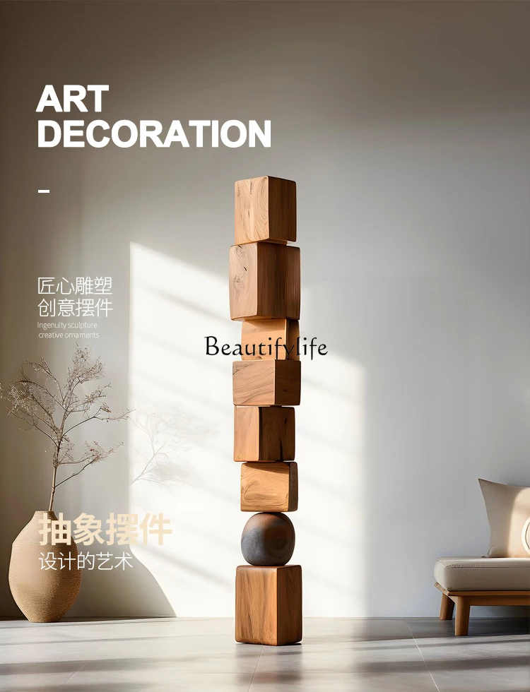 B &amp Отель Скульптура из цельного дерева Искусство Геометрические колонны