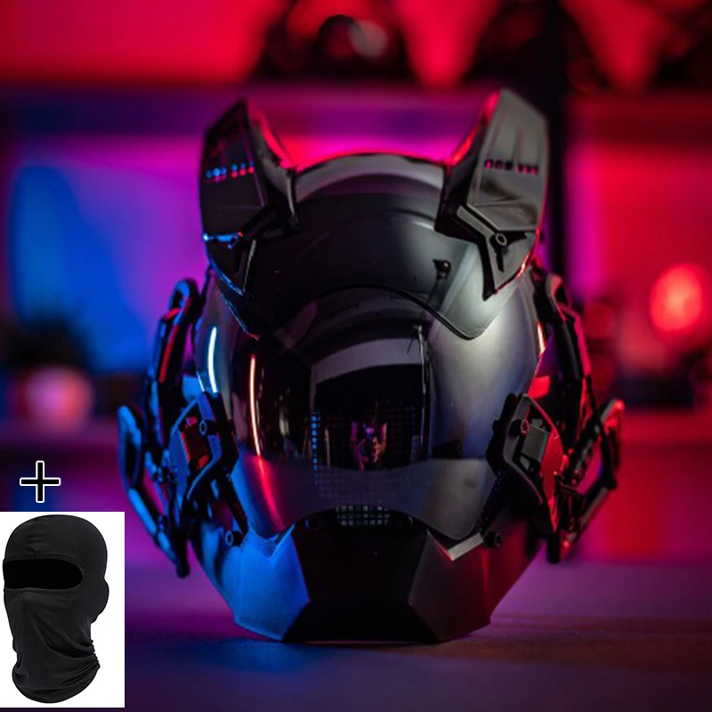 

Halloween Decor Cyberpunk Mask Masquerade Masks Party Masque Light Up Neon Mask Halloween Party Costume Cosplay Horror Props