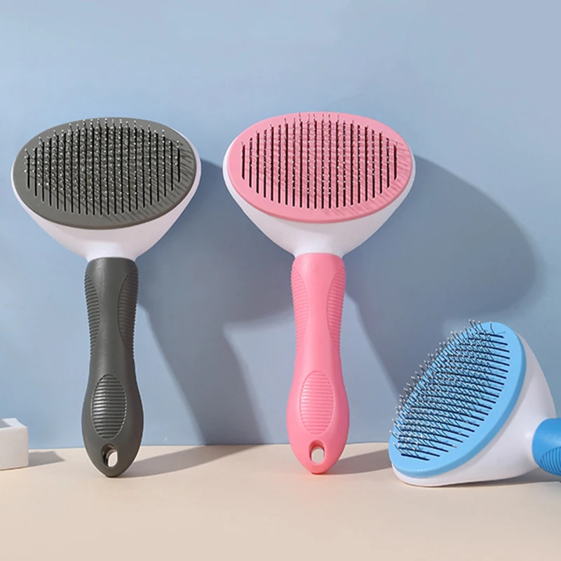 

Расческа для домашних животных, кошек, собак, самоочищающаяся щетка для слайкера, для котят, щенков, спутанные волосы, массажная Расческа дл...