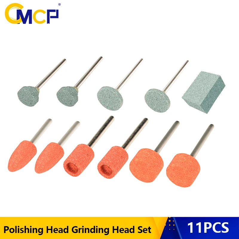 

CMCP 11pcs Polishing Head Grinding Head Set Abrasive Mounted For Dremel Rotary Power Tools Electric Grinding Stone Wheel