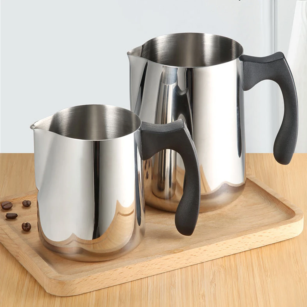 

Frothing Pitcher Coffee Drawing Jar Anti Scalding Olecranon Diversion Port for Coffee Milk Water Drinkable Liquids