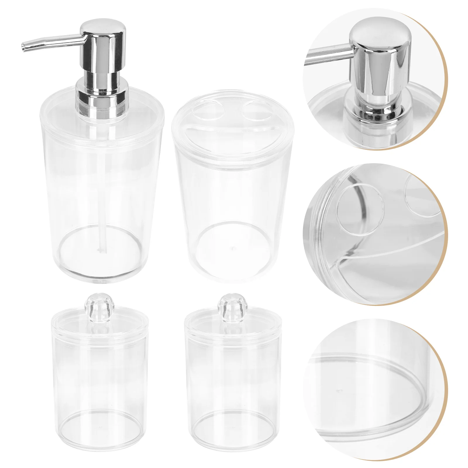

1 Set Bathroom Washing Storage Supply Cotton Swab Box Toothbrush Cup Set for Home Hotel Shop