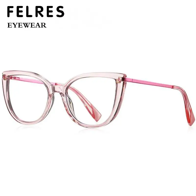 Модные очки для чтения с защитой от синего света прозрачные кошачий глаз женская