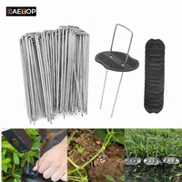 15cm20cm stainless landscape u shaped staples with mats for garden landscaping fabric ground pins galvanized weed fabric staple