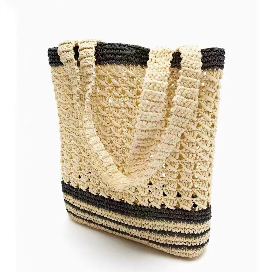 Straw Woven Tote Bags Summer Casual Large Capacity Handbags New Fashion Beach Women Shoulder Simple Style Shopping