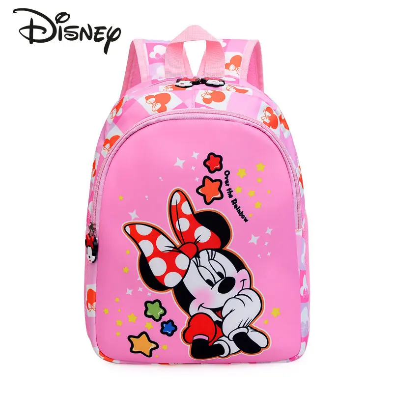 Disney Minnie New Girls' Backpack Fashionable High Quality Student Backpack Cartoon Leisure Multi Functional Student Backpack