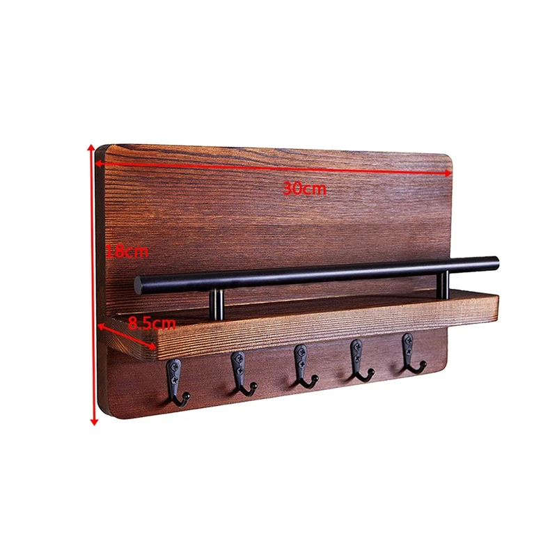 Держатель для ключей из сосны стен с полкой деревянная настенная полка крючками