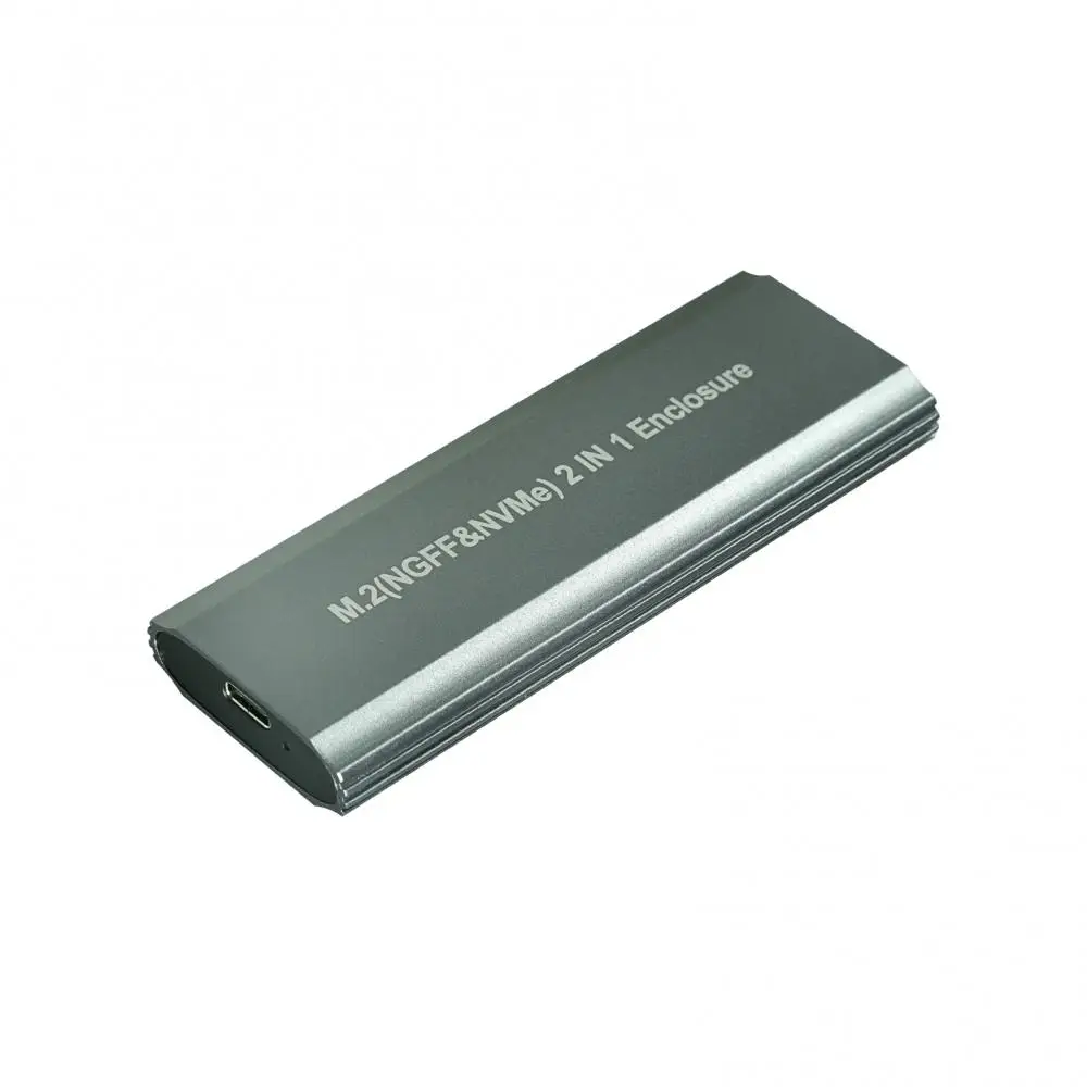 

Бесплатный Алюминиевый адаптер для M2 Nvme Ssd 10 Гбит/с M.2 Nvme Ssd корпус адаптер Ngff Sata двойной Протокол Usb C 3,1 Gen 2