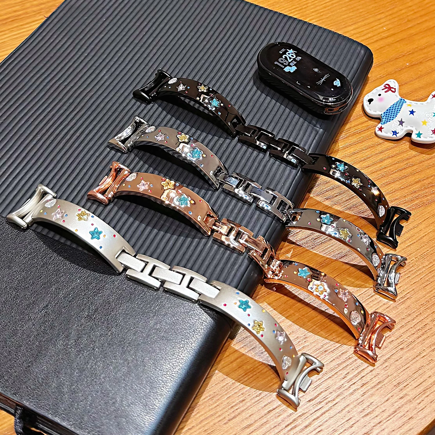 Фото Сверкающий роскошный металлический ремешок для Xiaomi Band 10 8/9 Pro, ремешок для девочек, подходит для Redmi Watch 4/5, универсальный 18/20/22 мм №5