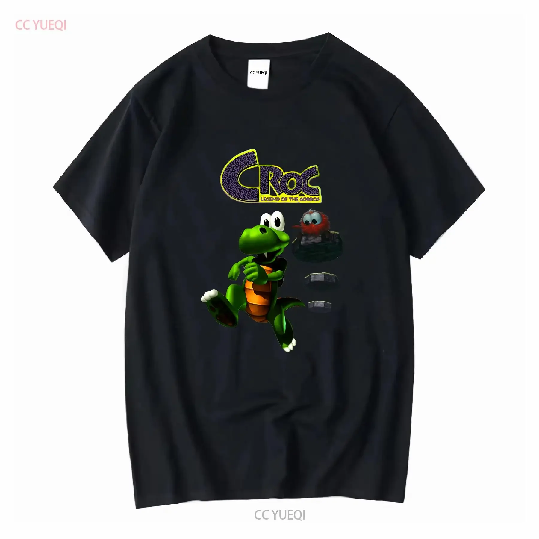 Фото Футболка Croc Legend of the Gobbos COMPUTER GAME YELLOW OLIVE Все размеры S 5XL с длинными или короткими рукавами винтажная стильная мужская футболка №1