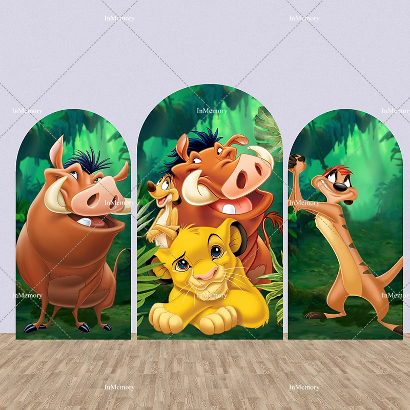 

Forest Lion King Theme Birthday Party Arch Backdrop Boys Baby Shower Chiara Wall Decoration Kids Cartoon Photography Background