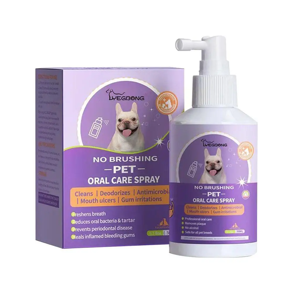 

50ml Pet Oral Cleanse Spray Dogs Cats Mouth Fresh Teeth Kitten Remove Supplies Prevent Deodorant Breath Bad Clean Pet Calcu J3Q5