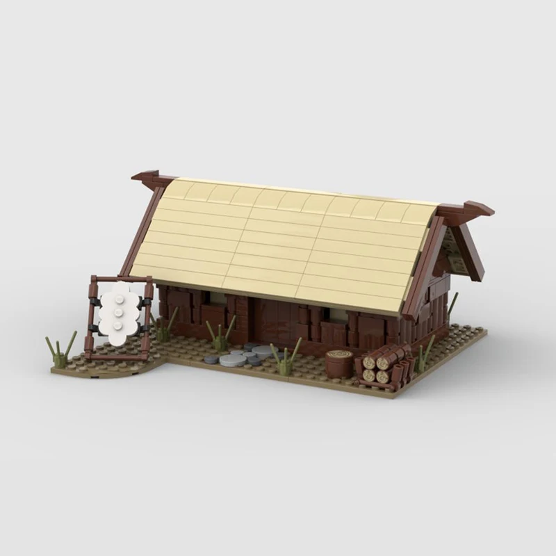 Строительный блок MOC зимняя викинская деревня средневековые времена уличный