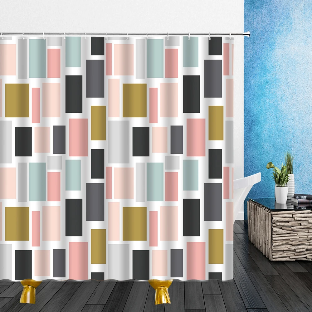 

Striped Plaid Bathroom Shower Curtain Tub Bathroom Decor With Hook