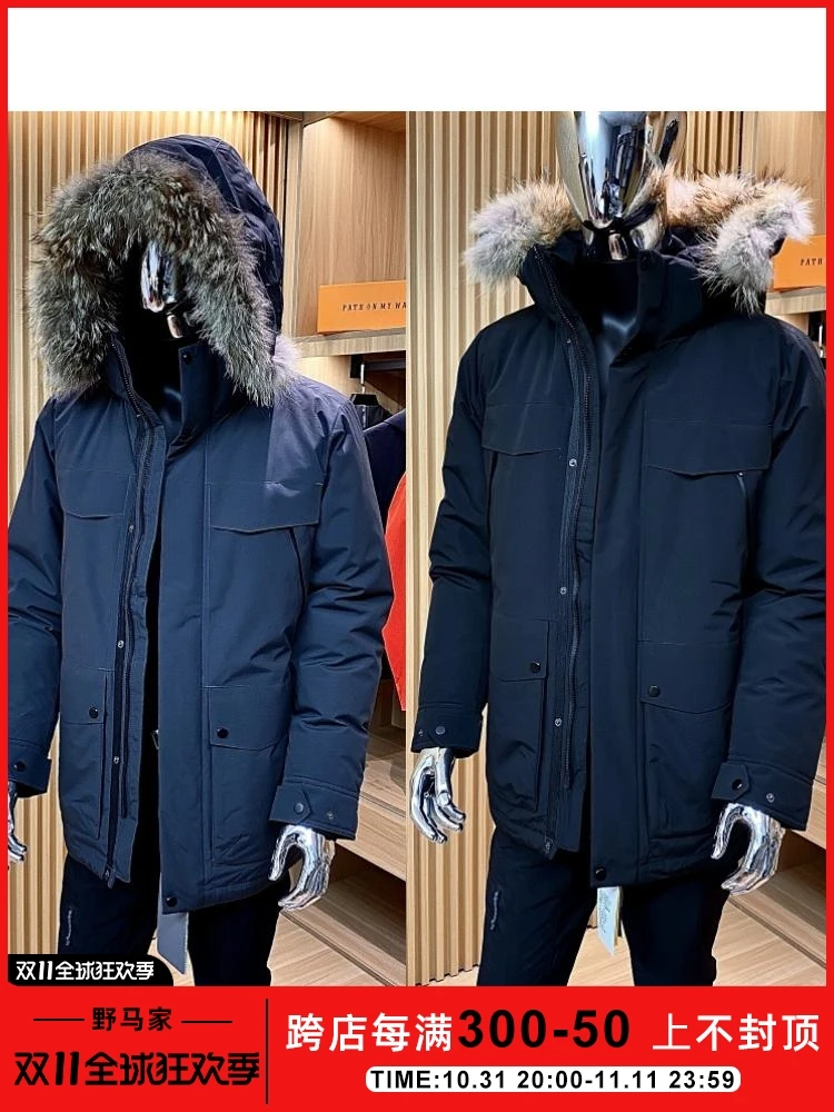 Top Cattle Goods! Genuine Fur Collar! Outdoor Bird Heat Reflective Waterproof Windproof Mid-Length Parker Down jacket