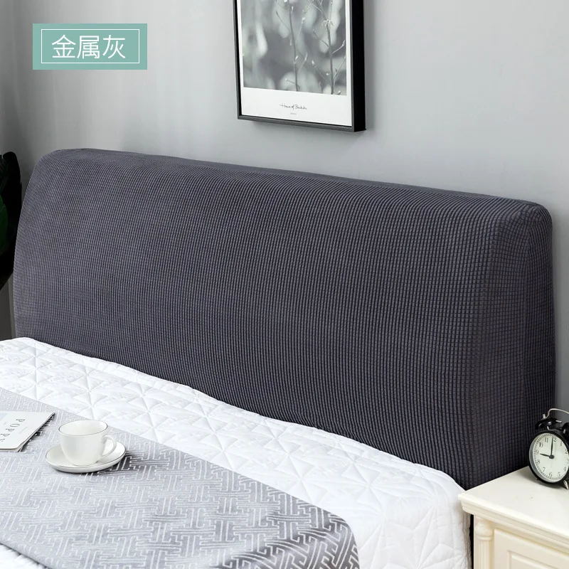 

Plaid Magic Quilted Bed Head Cover Elastic All-inclusive Headboard Cover Polar Fleece for Home Solid Color Long Back Protector