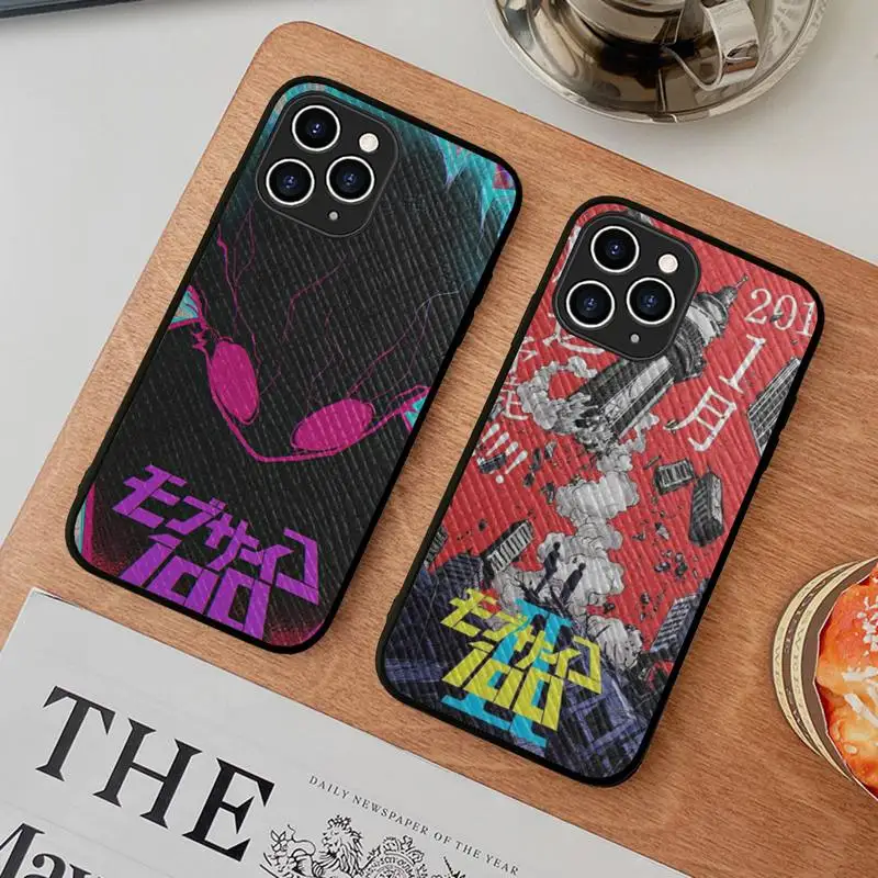 

Mob Psycho 100 Anime Phone Case Hard Leather Case for iPhone 11 12 13 Mini Pro Max 8 7 Plus SE 2020 X XR XS Coque