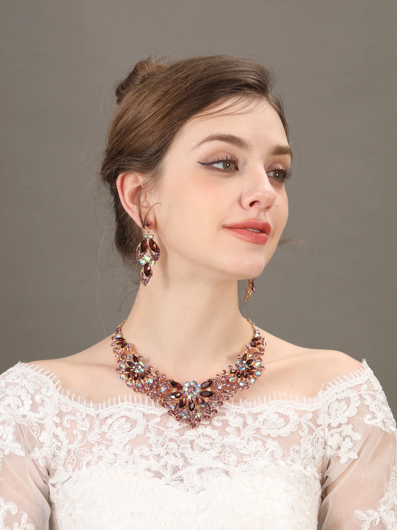 Модные свадебные аксессуары для невесты ожерелье серьги ювелирные наборы