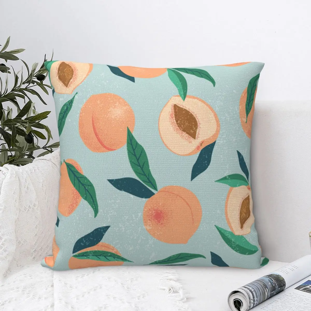 

Персиковая Подушка Чехол мягкая искусственная декоративная подушка с фруктами чехол для дома квадратный 40*40 см