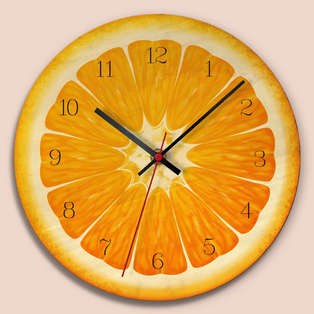 

Orange Wall Clock Vintage Modern Decor Watermelon Pattern Wall Clock Living Room Decoration Home Decor Cartoon Clock