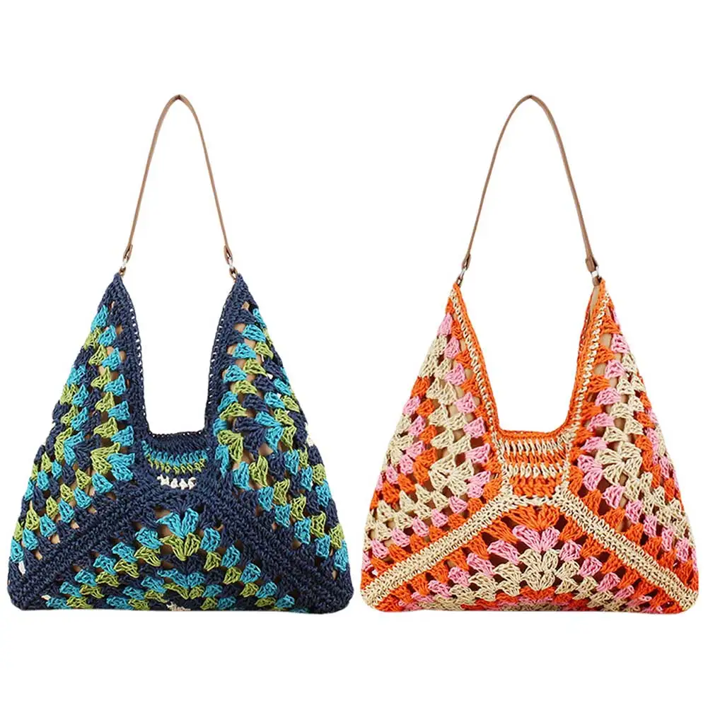 Женские плетеные сумки ручной работы вместительные вязаные крючком Хобо