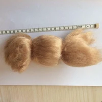 light gold 100 pure natural mohair doll hair 22cm for children angora goat wig of bjd doll toy accessories fashion about 10g