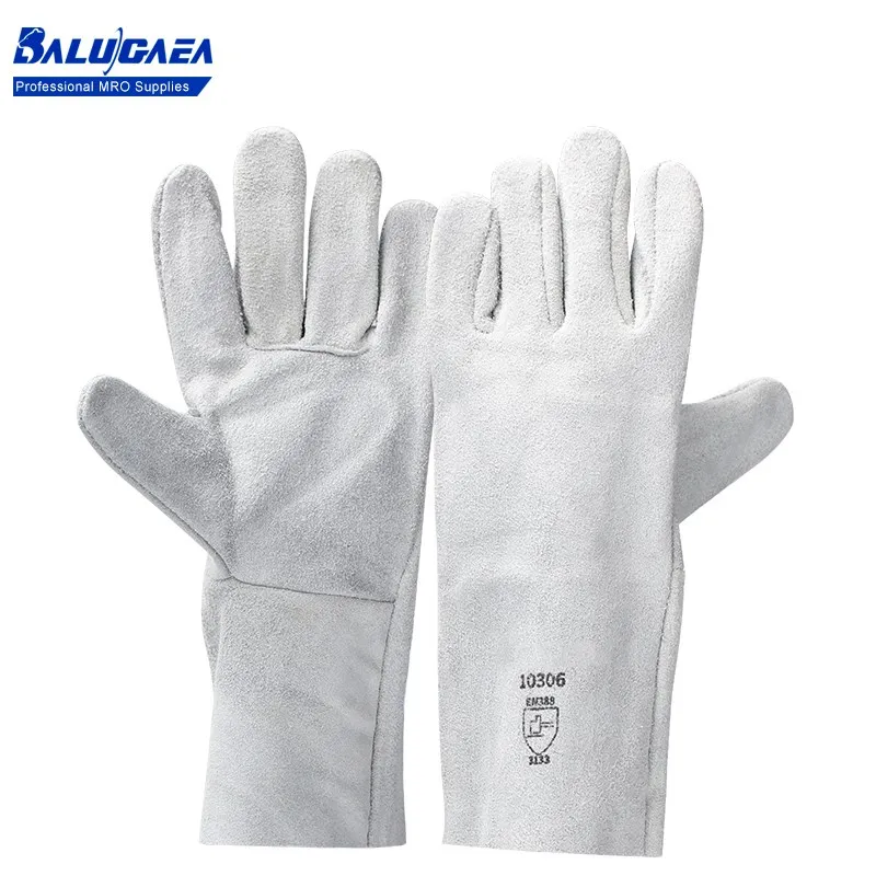 

Рабочие перчатки из воловьей кожи, сварочные перчатки, термостойкие Защитные рабочие перчатки для сварщика, перчатки для барбекю