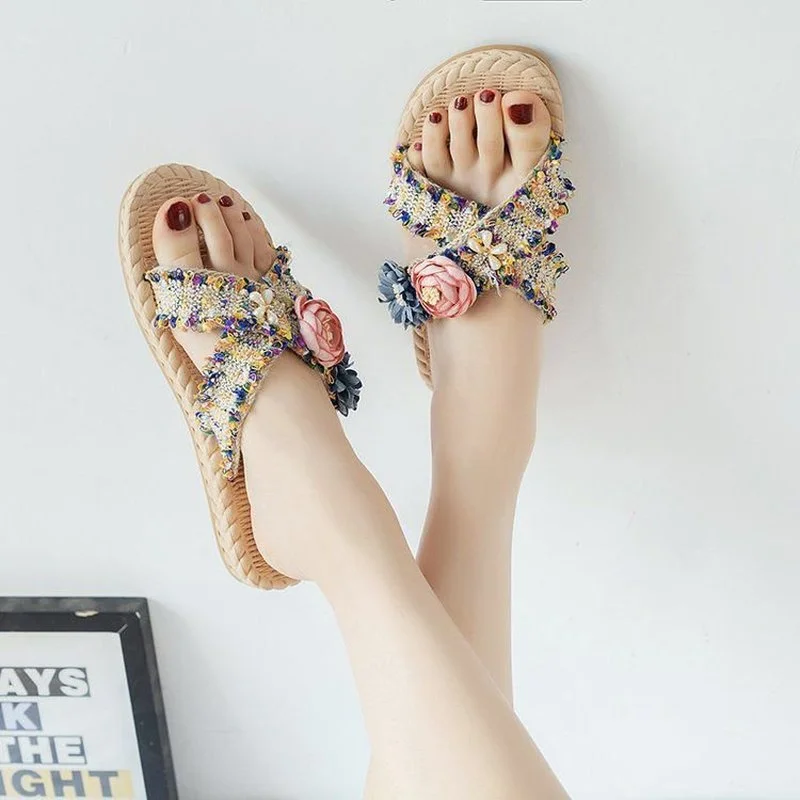 

2022 New Fashion Slippers Women's Flip-Flops Sandals Women's Flat Women's Shoes Open Toe Sandals Flip-Flops Beach Slippers