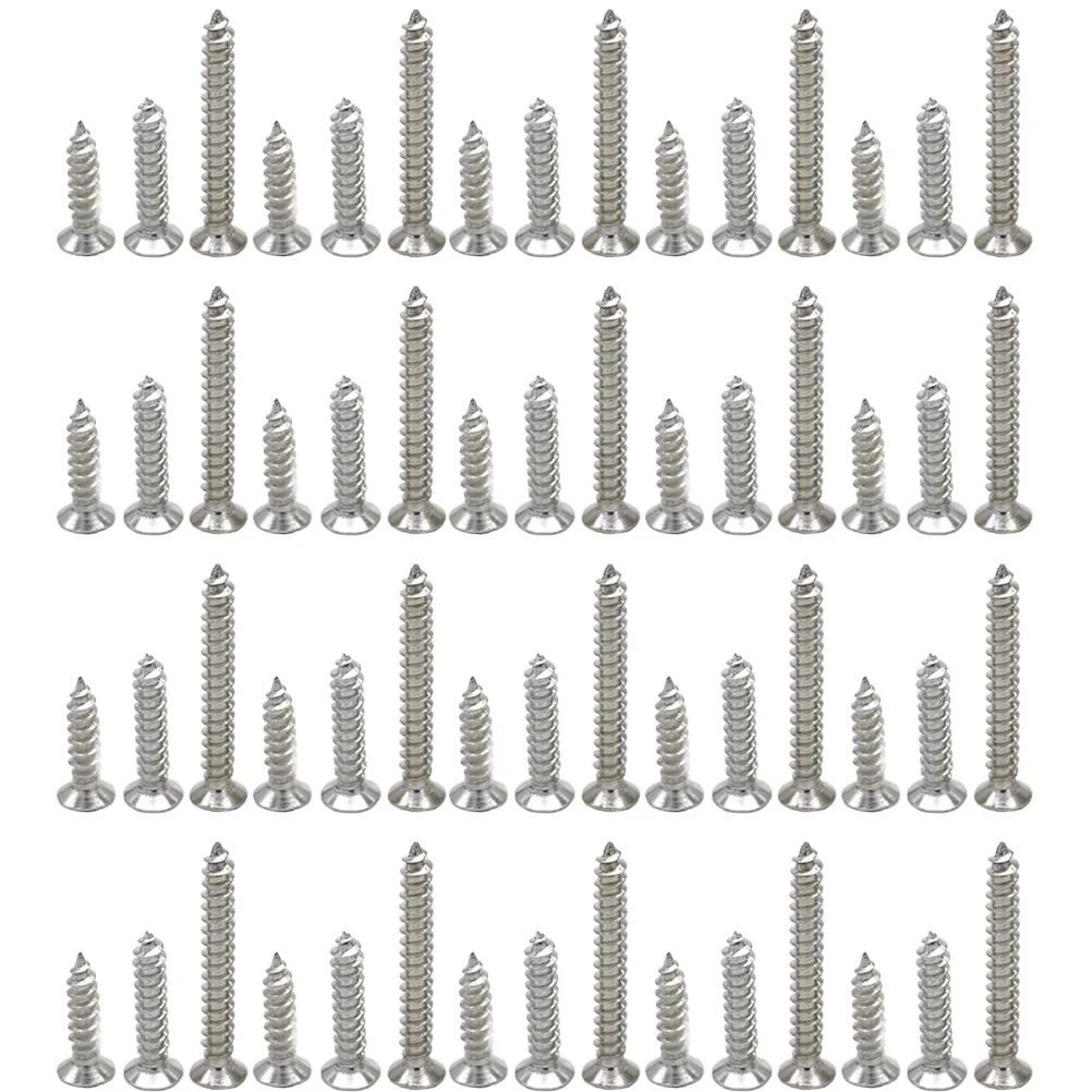 

100pcs Flat Sheet Metal Screws Screws Assorted Screws Stainless Steel Screws