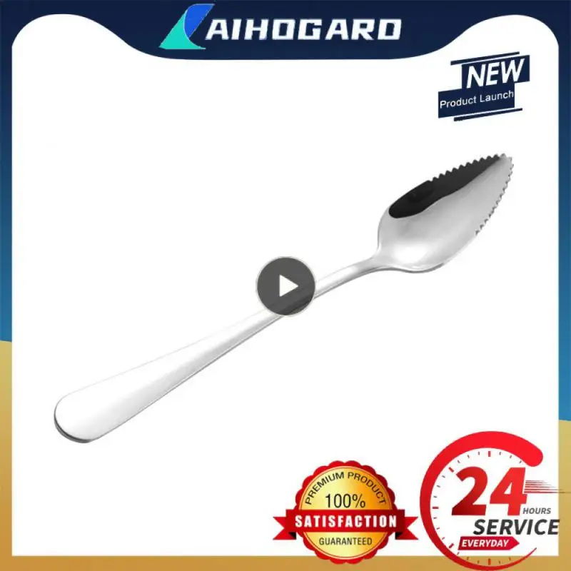 

Толстая зубчатая ложка, прочная 16,5 см ложка для резки фруктов, прочная гладкая ложка для фруктов, кофе, грейпфрутов, инструменты для готовки