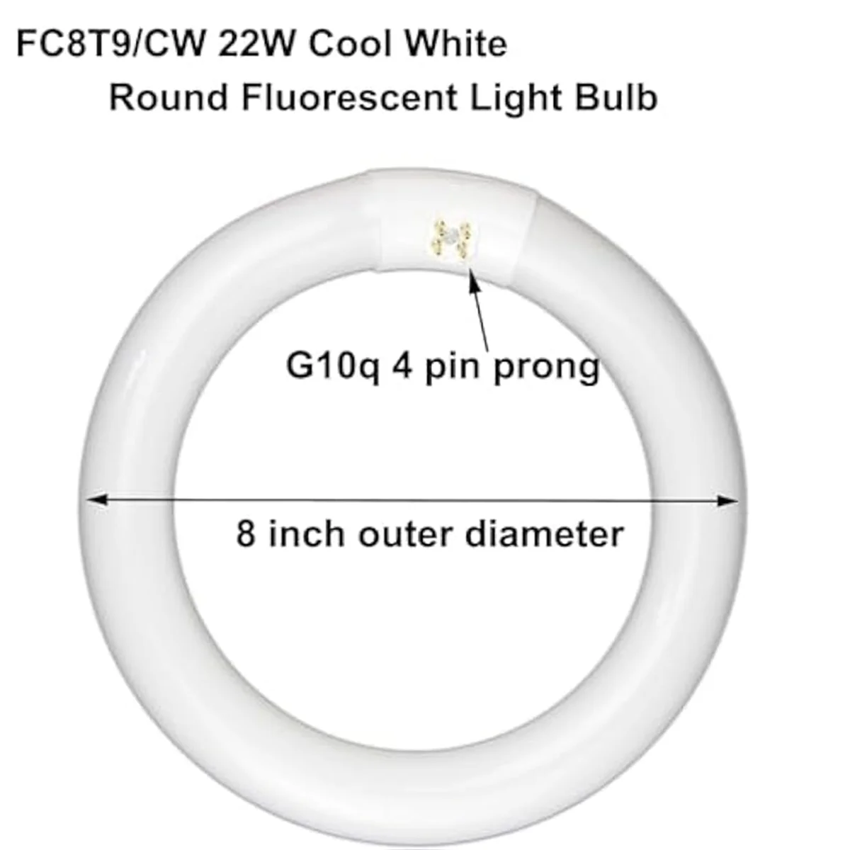 FC8T9/CW 22W and FC12T9/CW 32W Cool White Round Fluorescent Light Bulb Set T9 22 Watts &amp Circular Bulbs 32 Pack