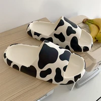korean version of ins cute cow sandals and slippers female summer home non slip eva stepping on shit slippers