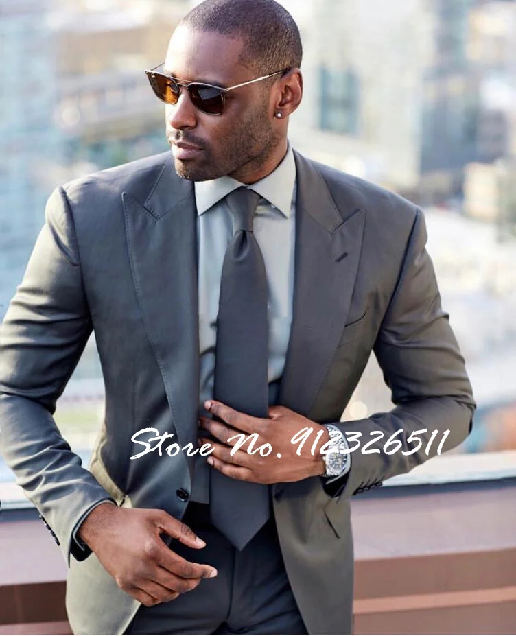 

New Grey Wedding Suits For Man Causal Suits Business Suits Men Clothing Costume Homme Mariage 2 Pieces Suits(Blazer+Pants)
