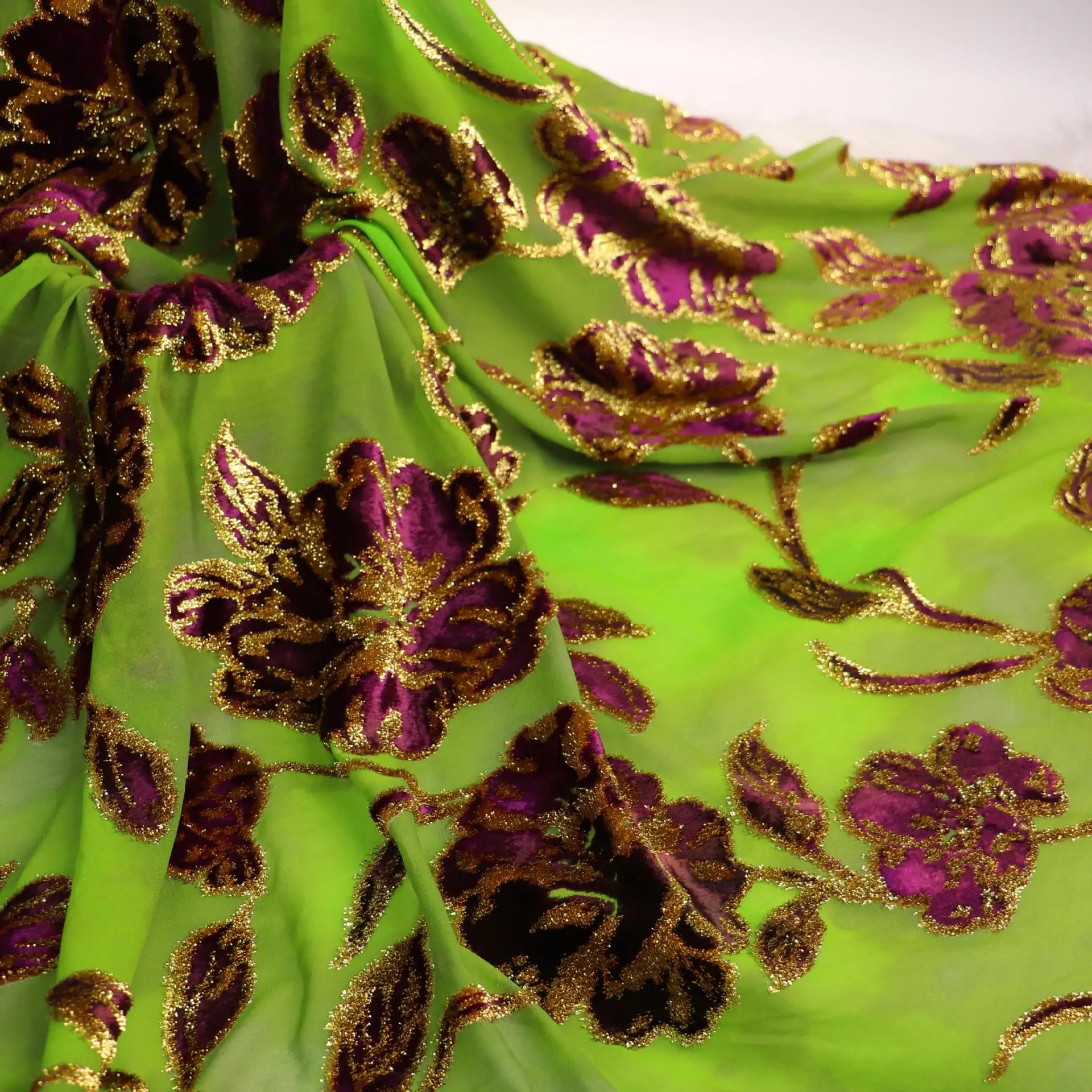 Тканая бархатная парчовая жаккардовая ткань с цифровой печатью элитное платье