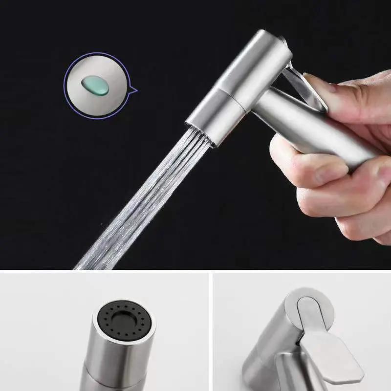 

Toilet Sprayer Gun Stainless Steel Hand Bidet Faucet for Bathroom Hand Sprayer Shower Head Self Cleaning Bathroom Fixture