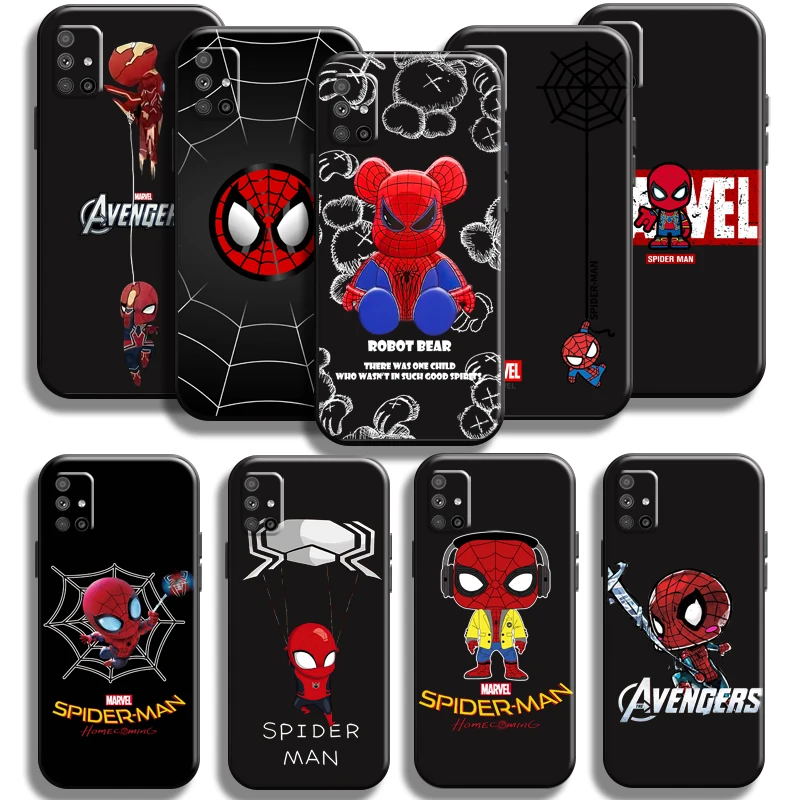 

Marvel Cartoon Spiderman For Samsung Galaxy M51 Phone Case Soft Carcasa TPU Cover Coque Black Liquid Silicon Shockproof Shell