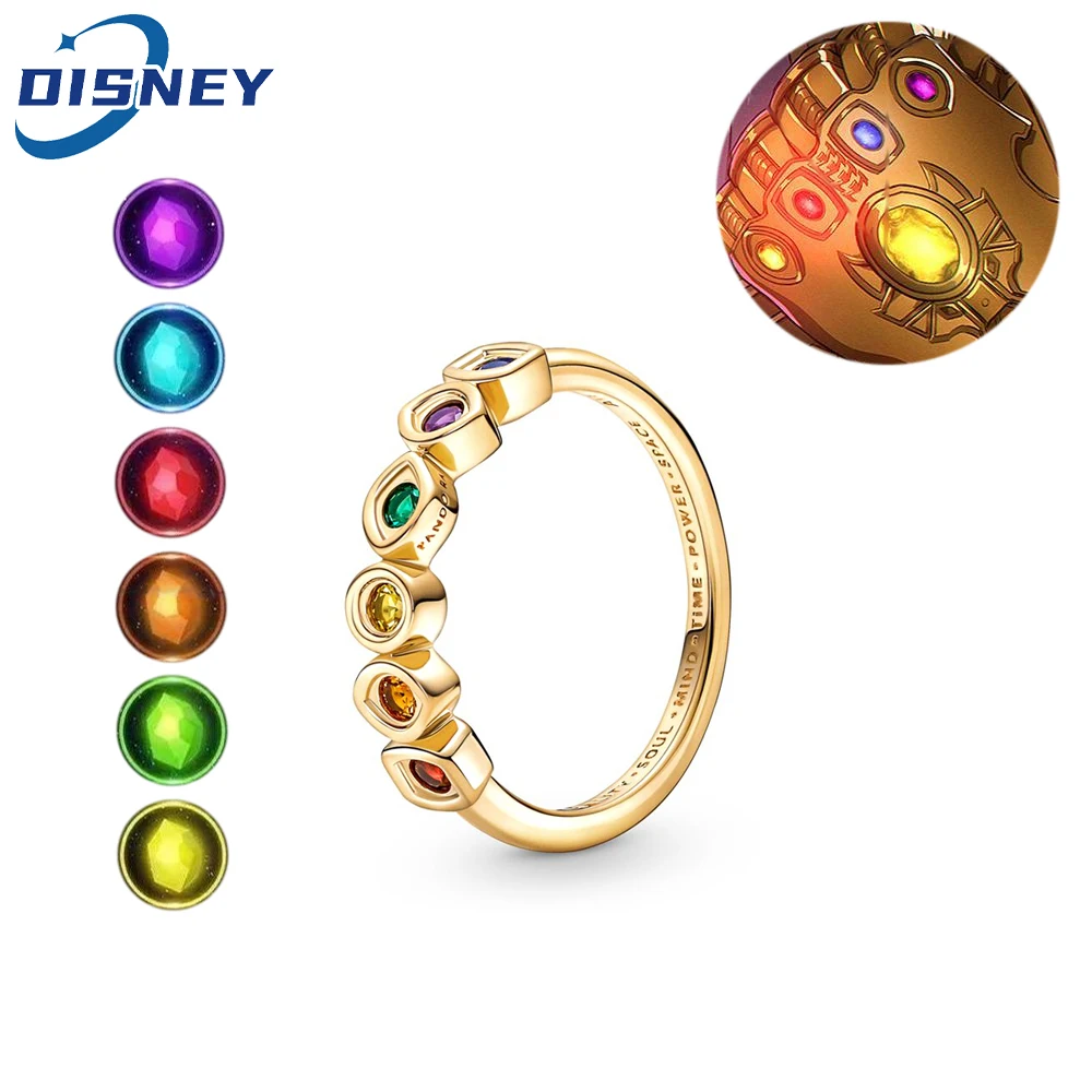 

Marvel Avengers Thanos Infinity Stones Ring Embedded Crystal Gold Color Infinity Stones Rings for Superhero Jewelry Accessories